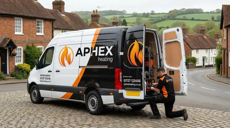 Aphex Heating service van in St Albans